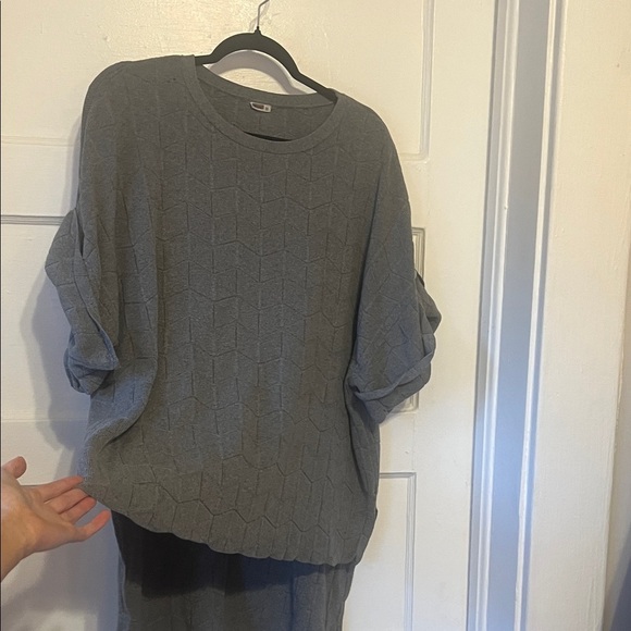 Elk Gray Knit Top one size fits all ($425 retail) cotton and wool large - Picture 4 of 7